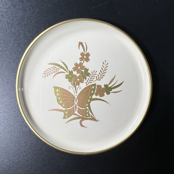 Otagiri Japan Cho-Cho Gold Vintage Butterfly Lacquerware Coaster Set - Picture 8 of 16